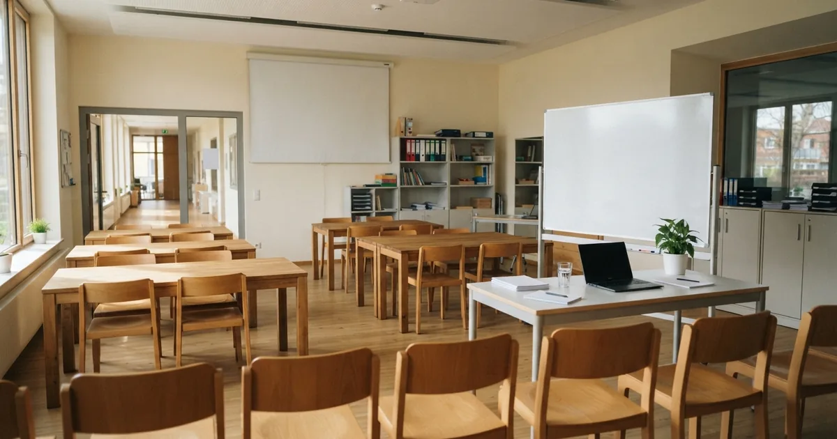 Student lernt am Schreibtisch während eines Blackouts bei Notbeleuchtung